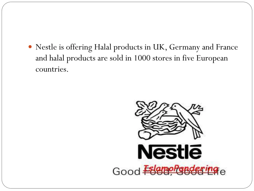 nestle is offering halal products in uk germany