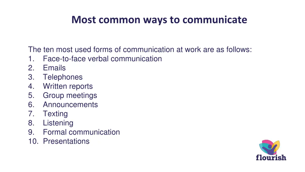 most common ways to communicate