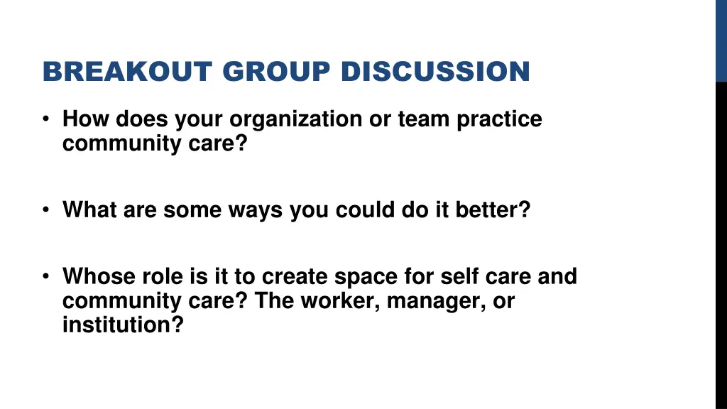 breakout group discussion