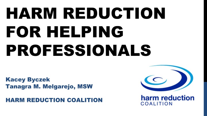 harm reduction for helping professionals