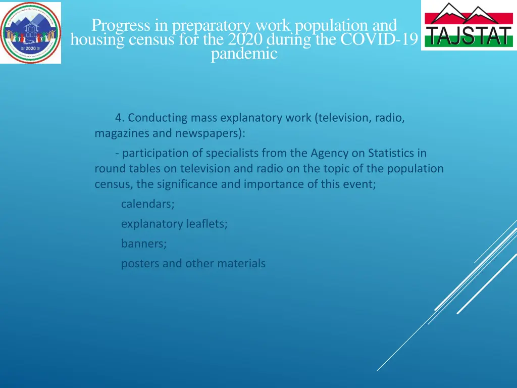 progress in preparatory work population 1