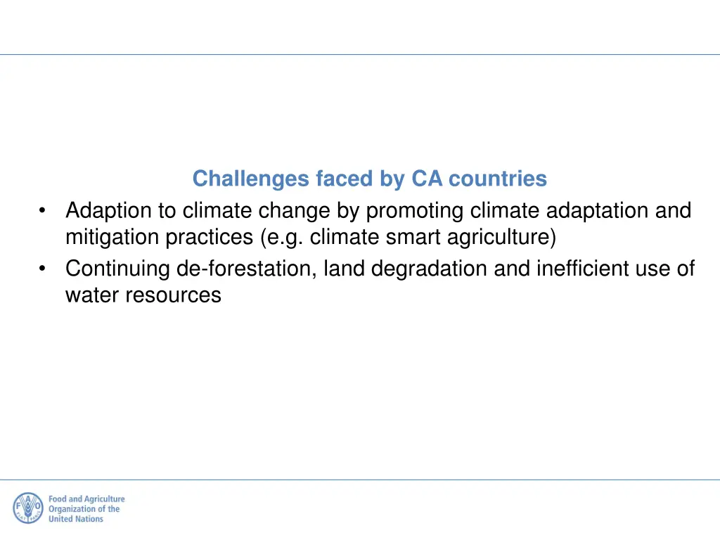 challenges faced by ca countries adaption