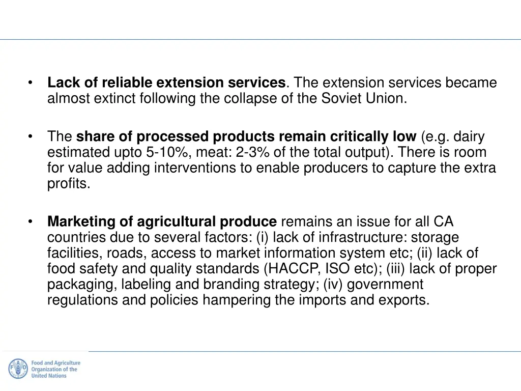 lack of reliable extension services the extension