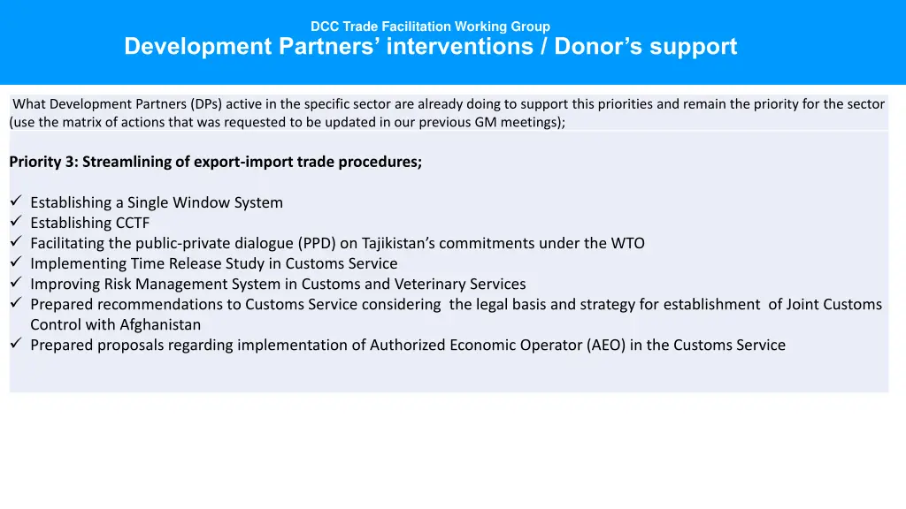 dcc trade facilitation working group 2