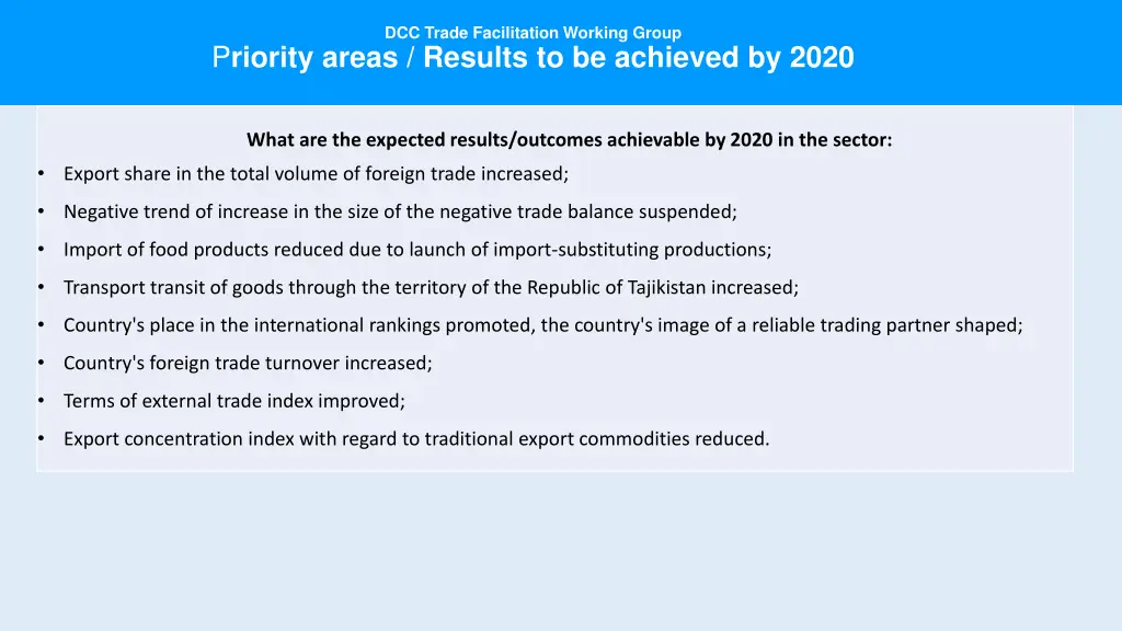 dcc trade facilitation working group 3
