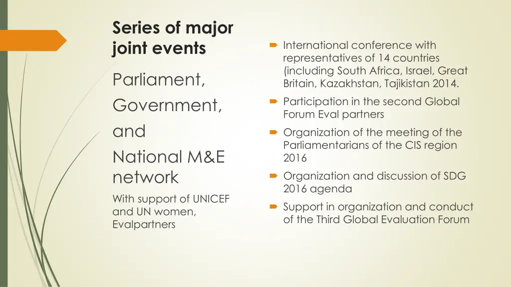 series of major joint events