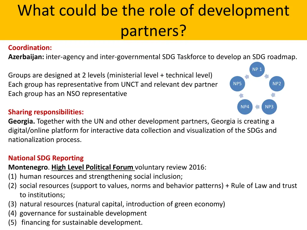 what could be the role of development partners
