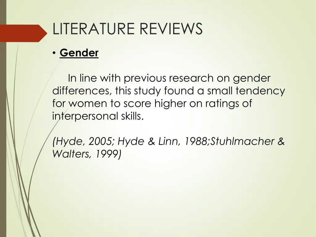 literature reviews