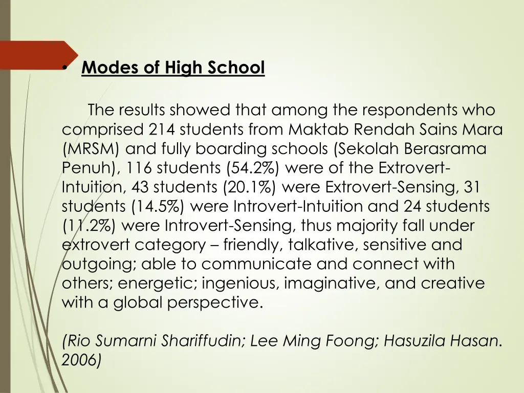 modes of high school