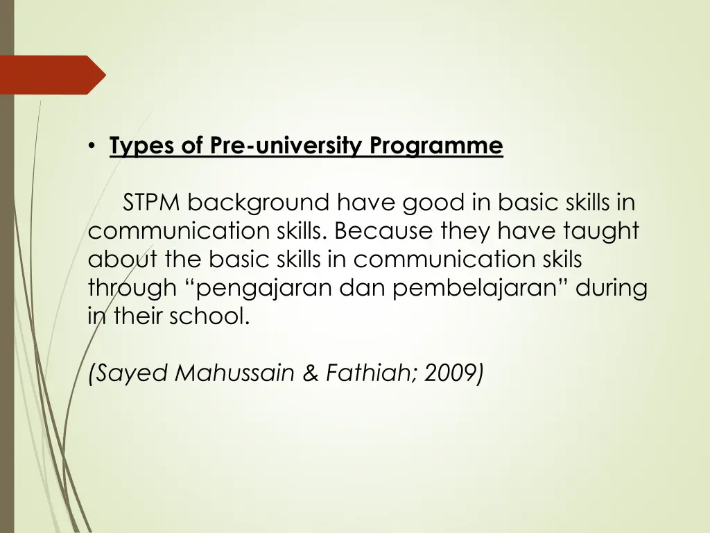 types of pre university programme