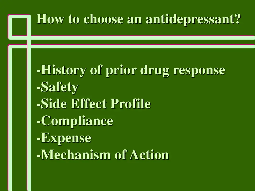 how to choose an antidepressant