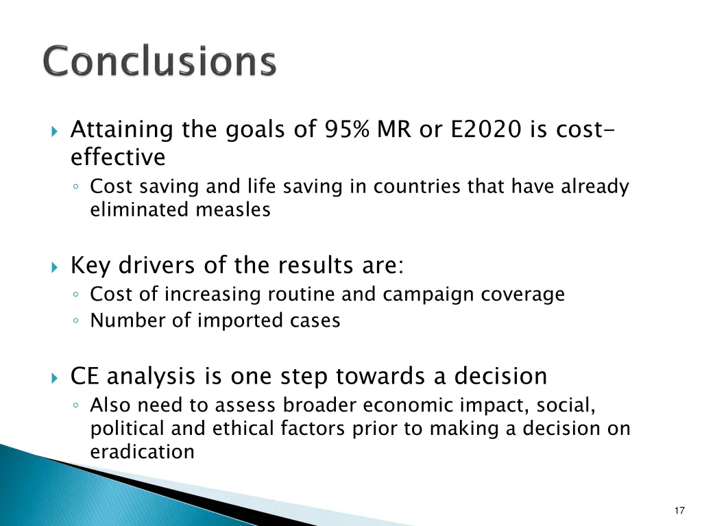 attaining the goals of 95 mr or e2020 is cost