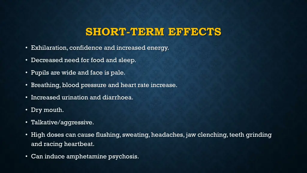 short term effects