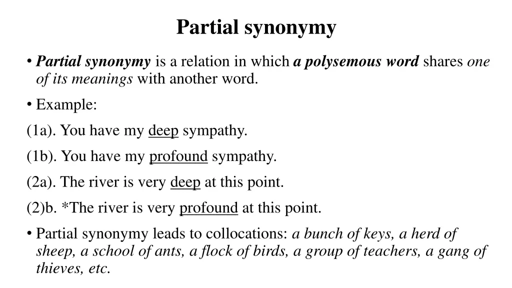partial synonymy