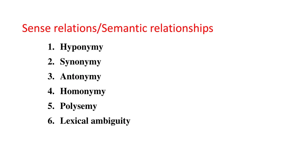 sense relations semantic relationships