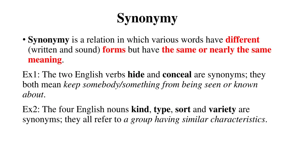 synonymy