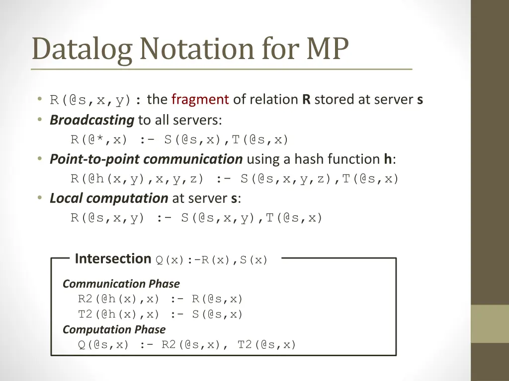 datalog notation for mp