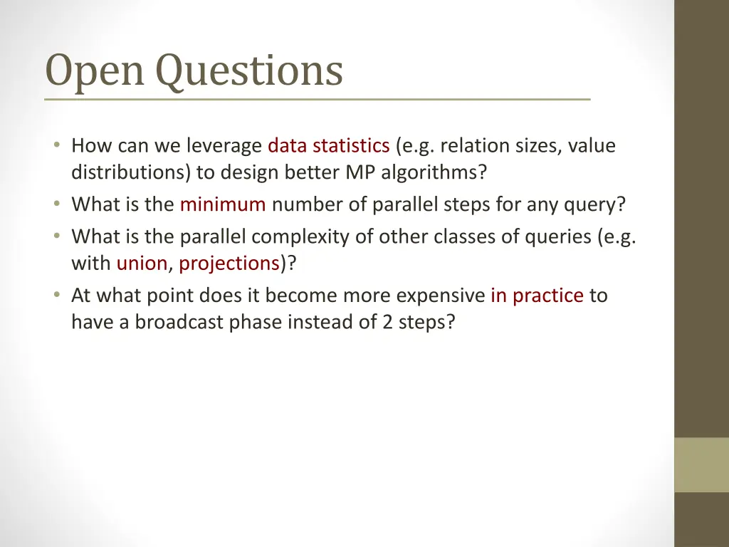open questions