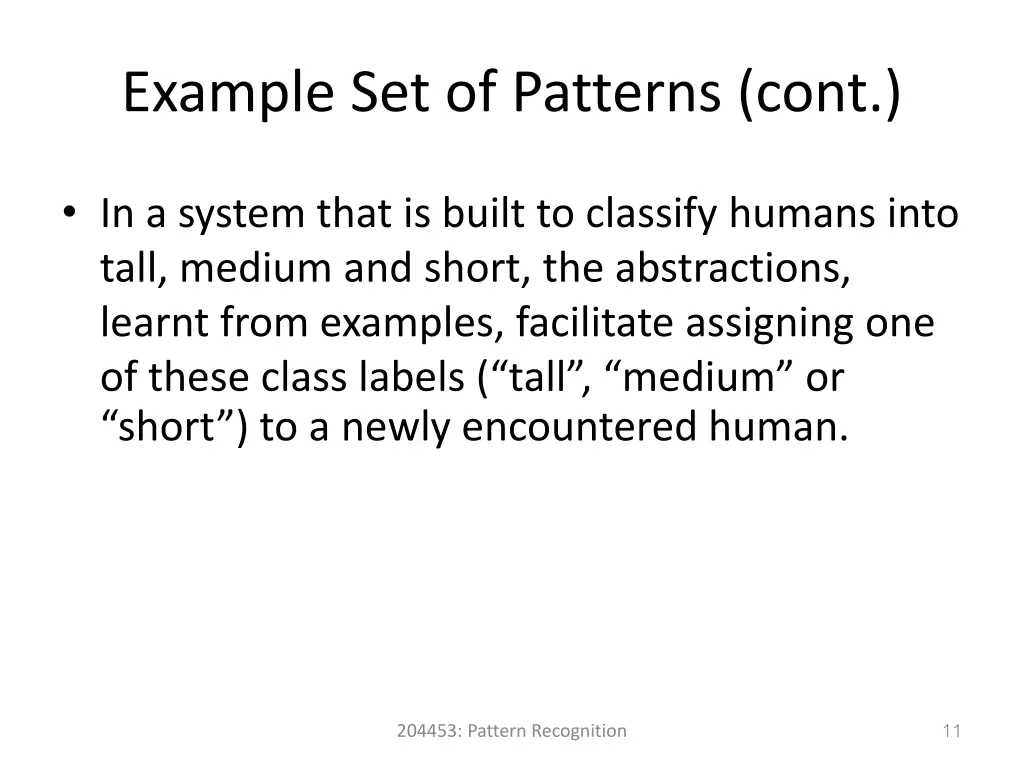 example set of patterns cont 1