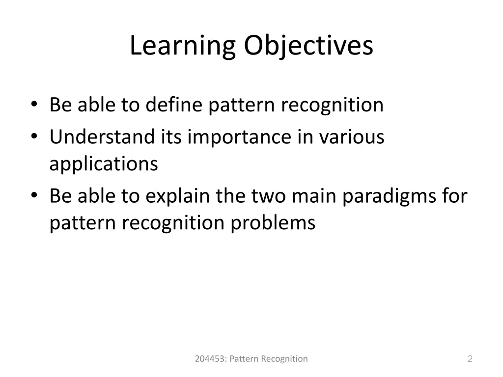 learning objectives