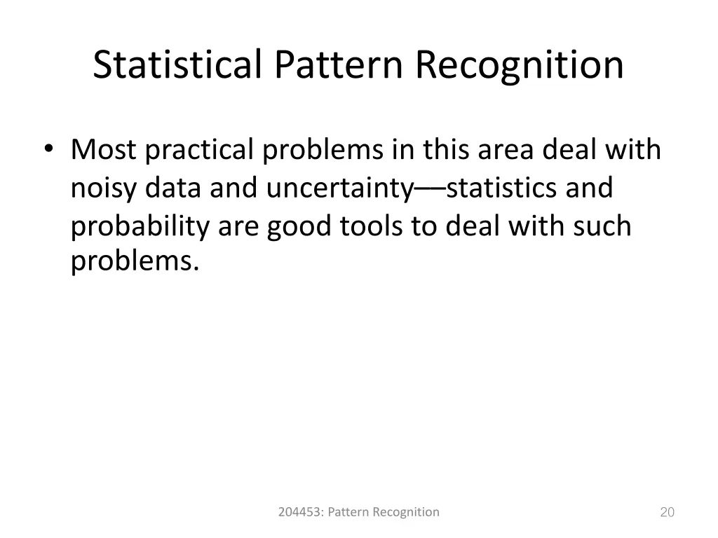 statistical pattern recognition