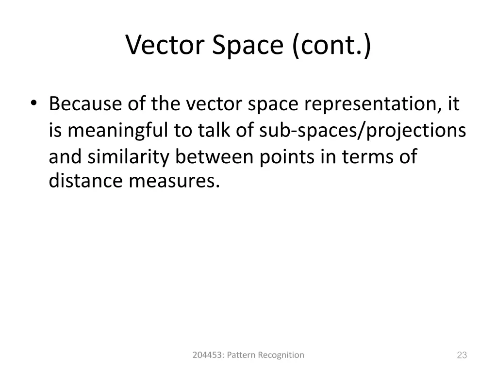 vector space cont