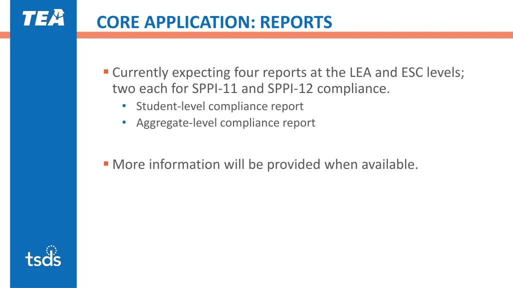 core application reports