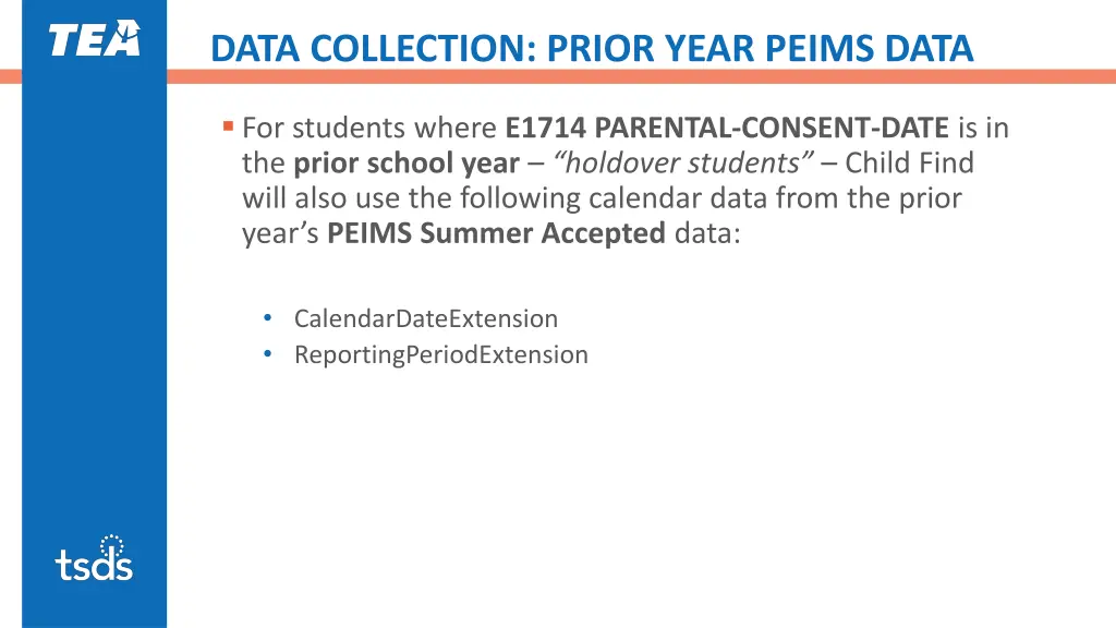 data collection prior year peims data