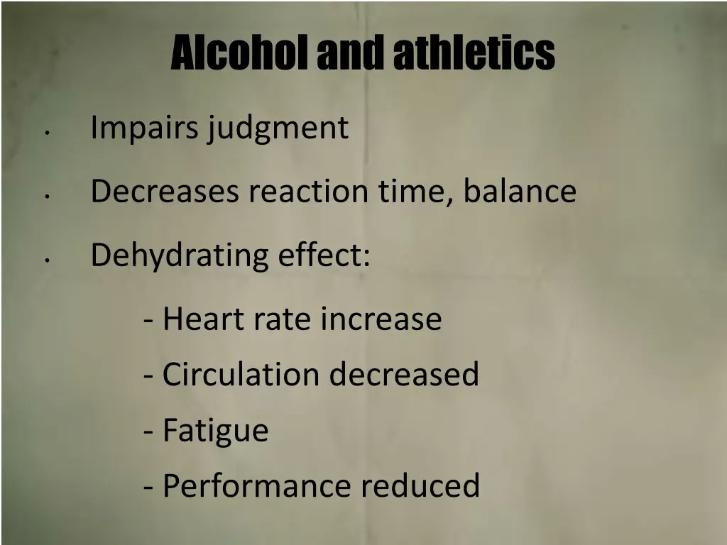 alcohol and athletics