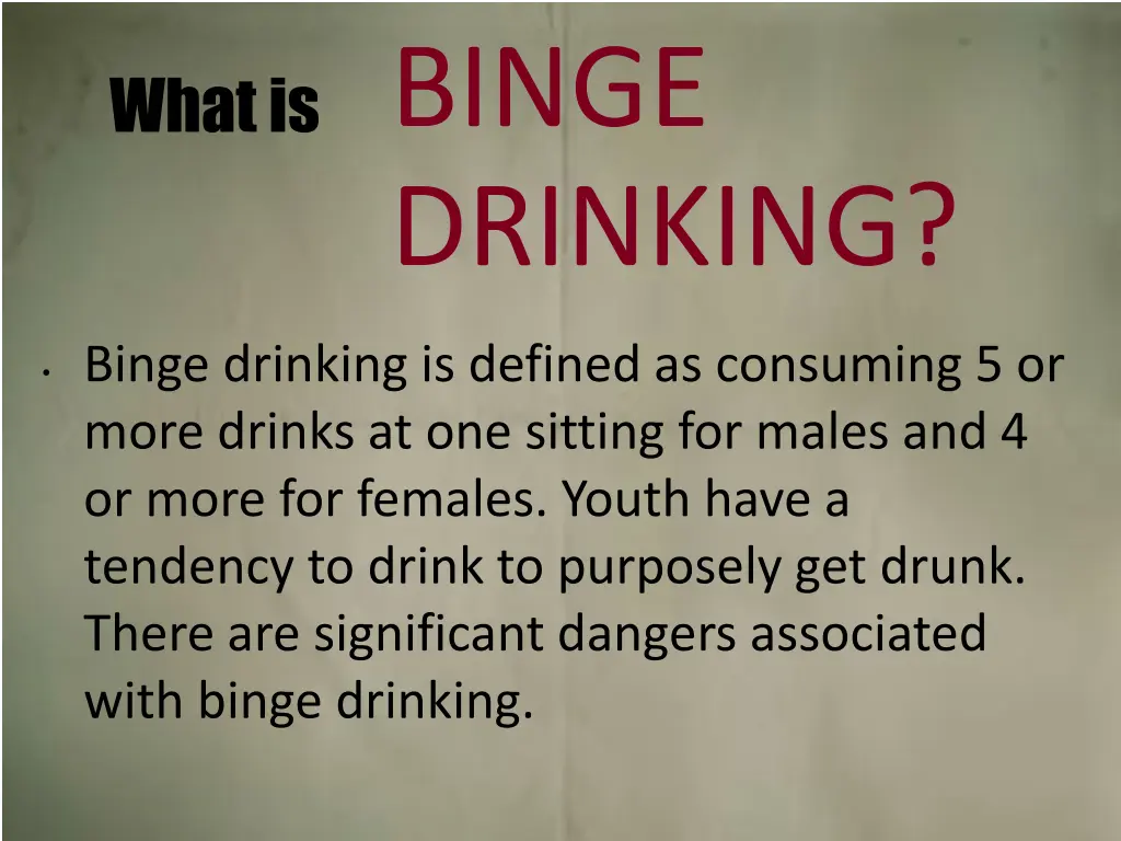 binge drinking