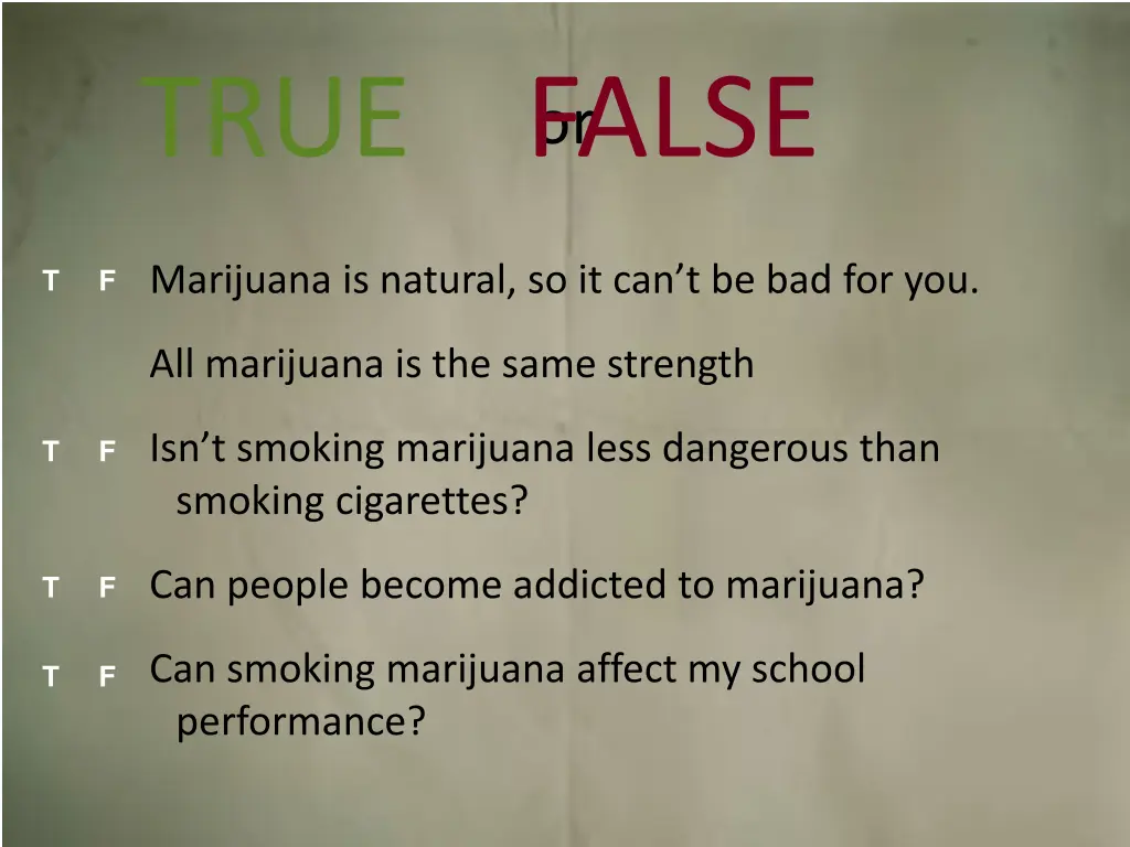 true false