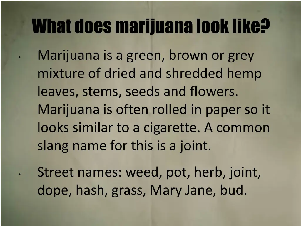 what does marijuana look like