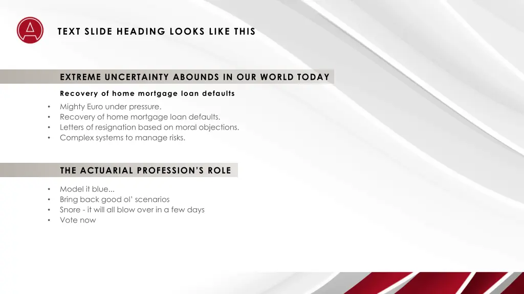 text slide heading looks like this 2
