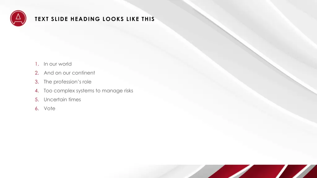 text slide heading looks like this