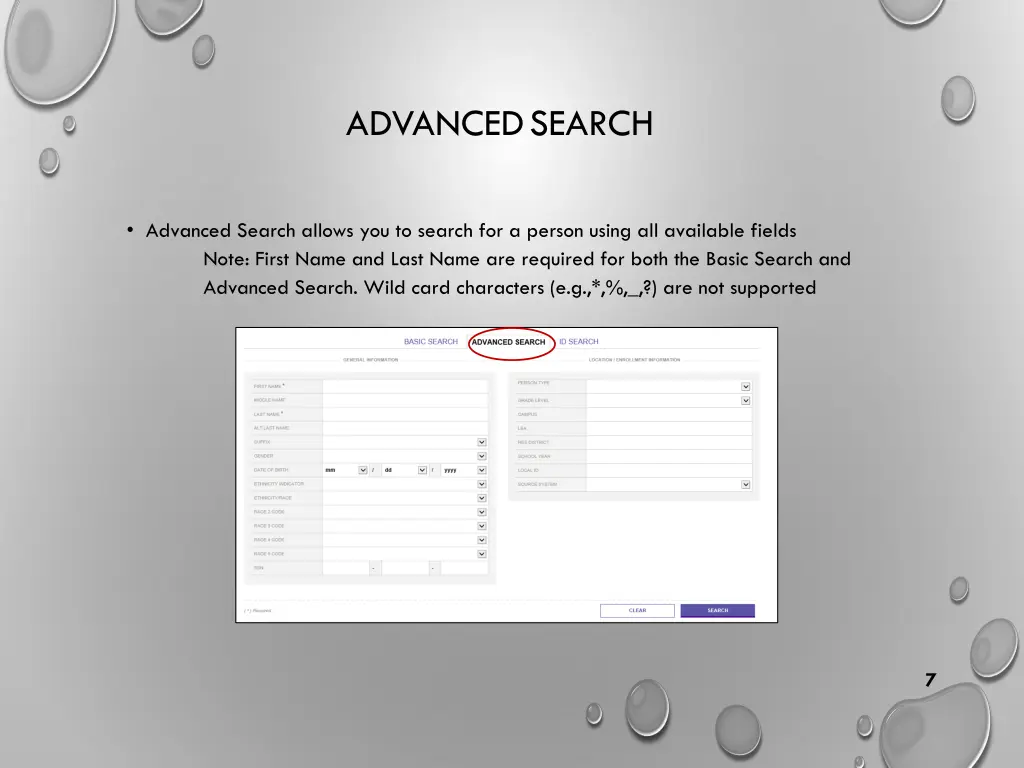 advanced search