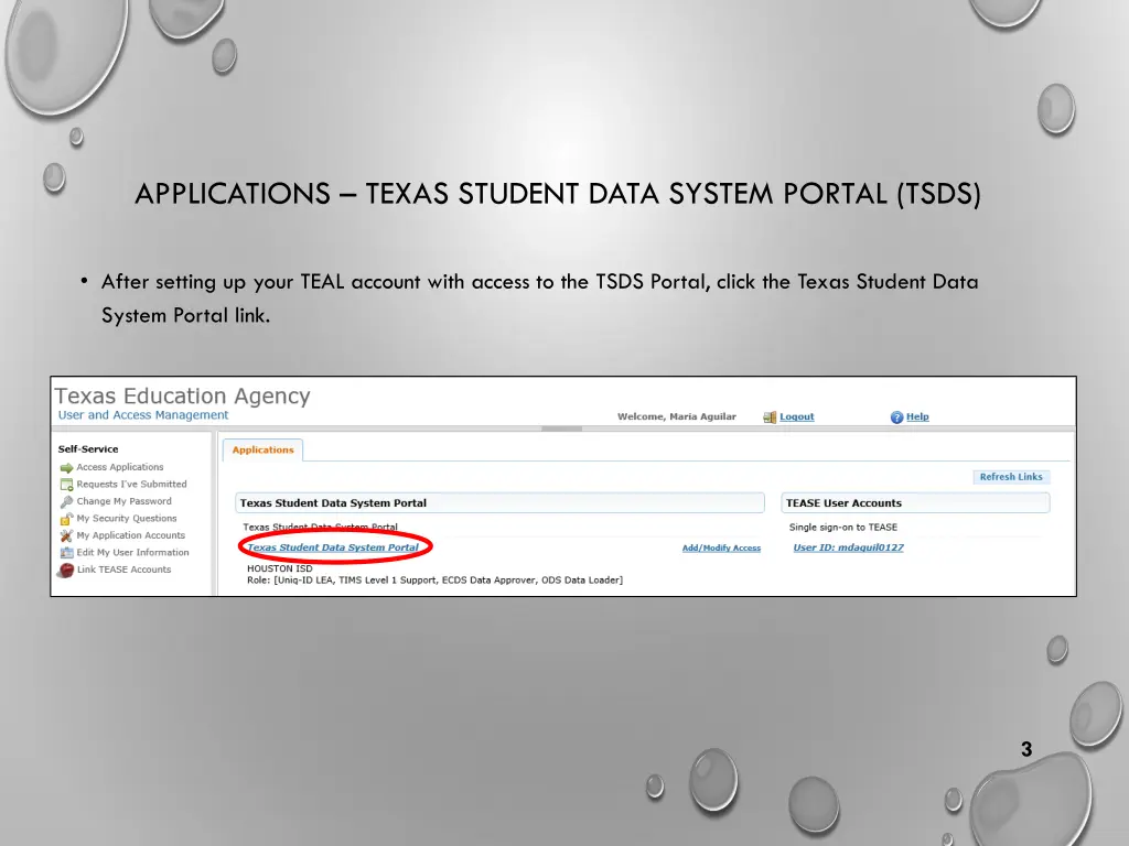 applications texas student data system portal tsds