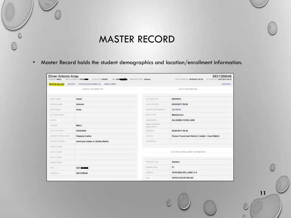 master record