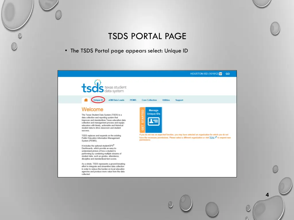 tsds portal page
