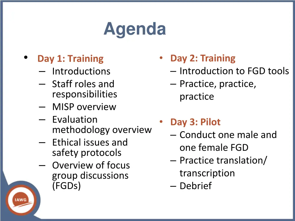 agenda