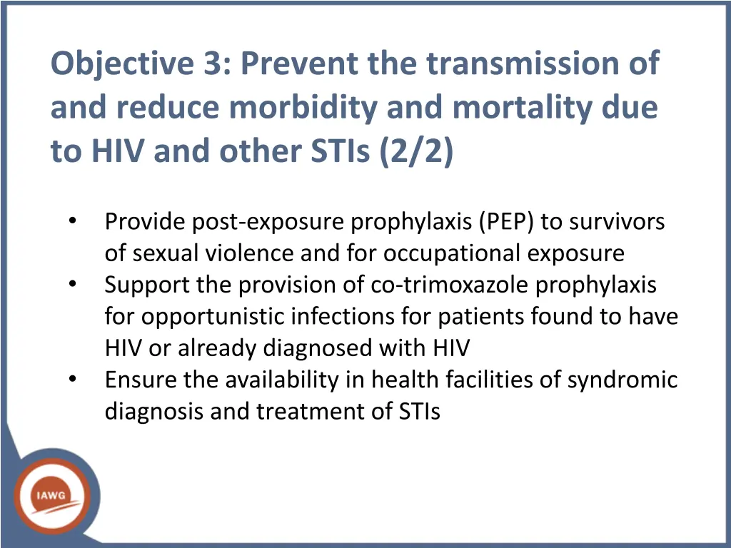 objective 3 prevent the transmission 1