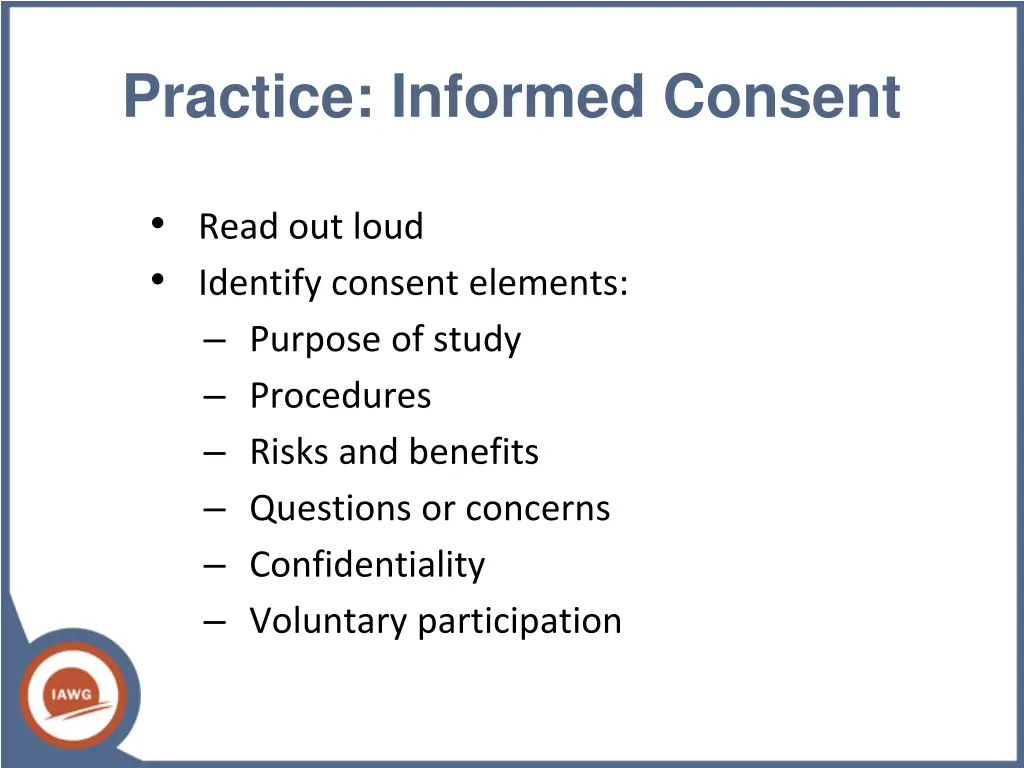 practice informed consent