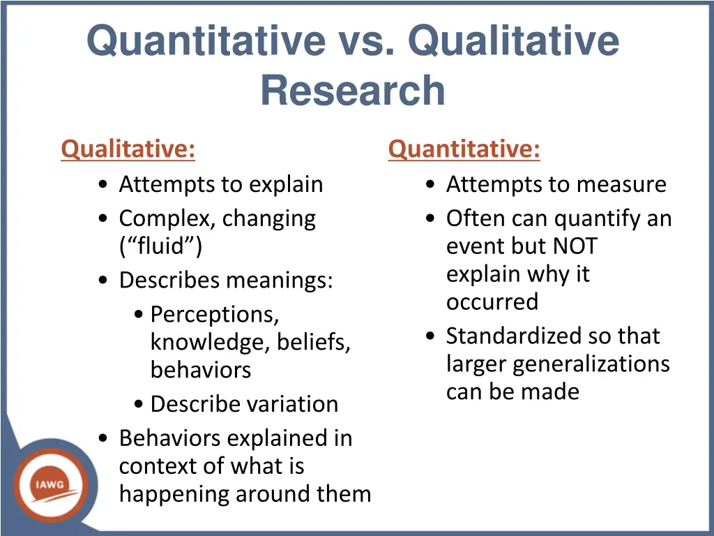 quantitative vs qualitative research