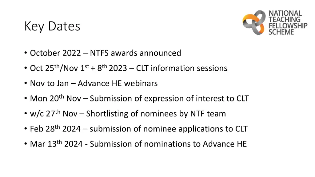 key dates
