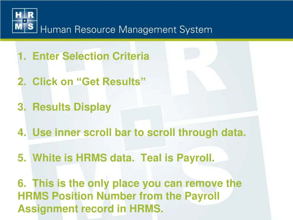 1 enter selection criteria