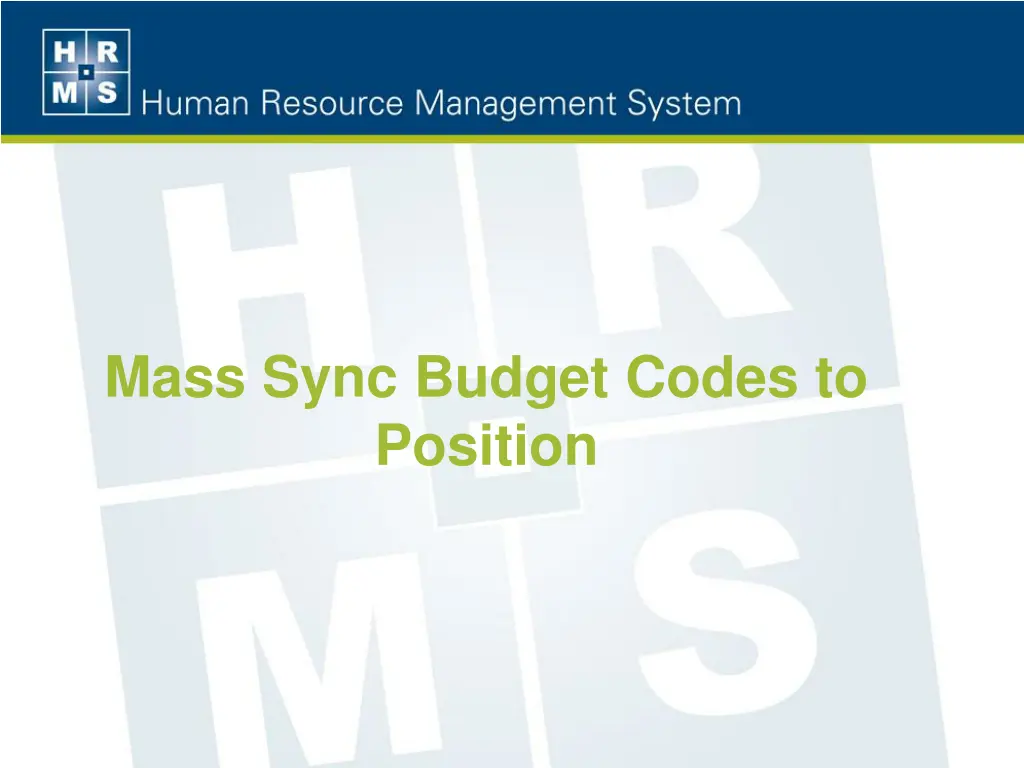 mass sync budget codes to position