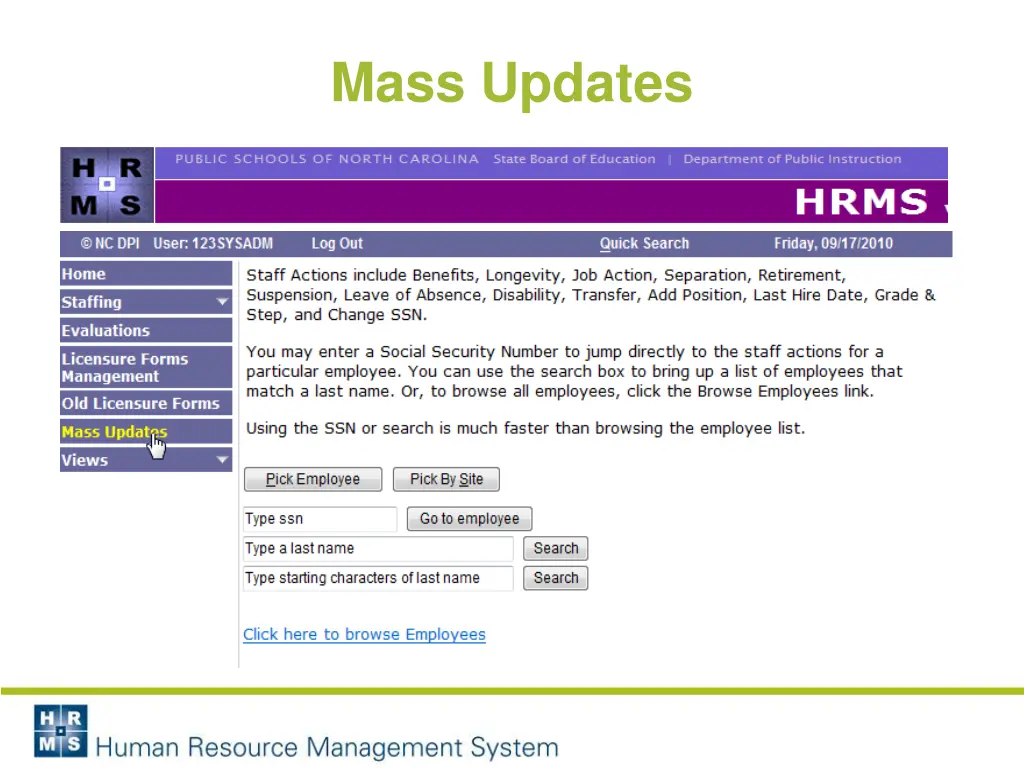 mass updates 1