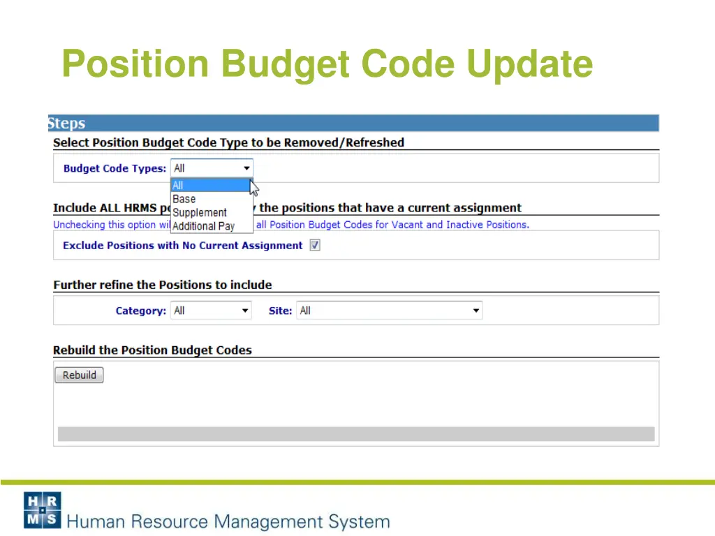position budget code update 1