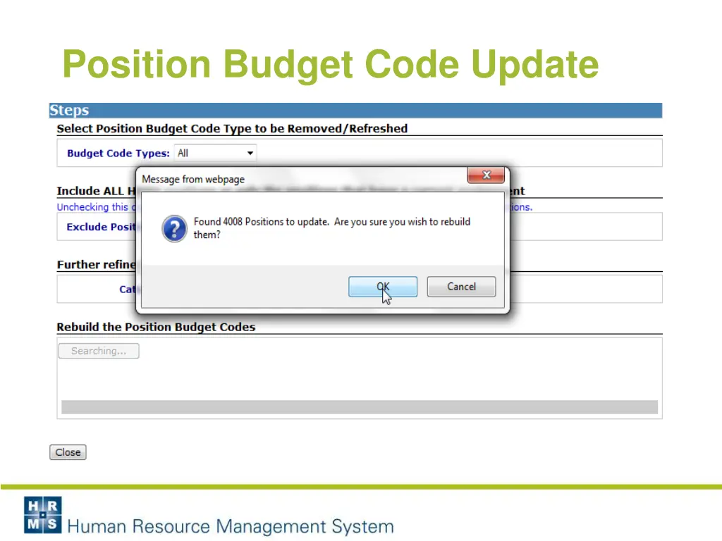 position budget code update 5