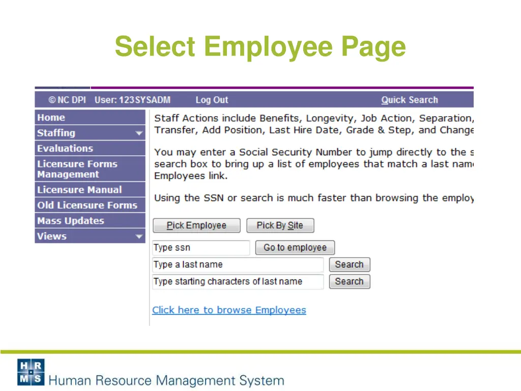 select employee page 1