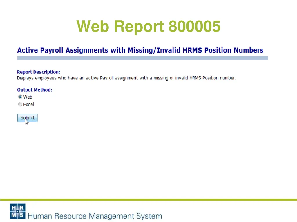 web report 800005 1